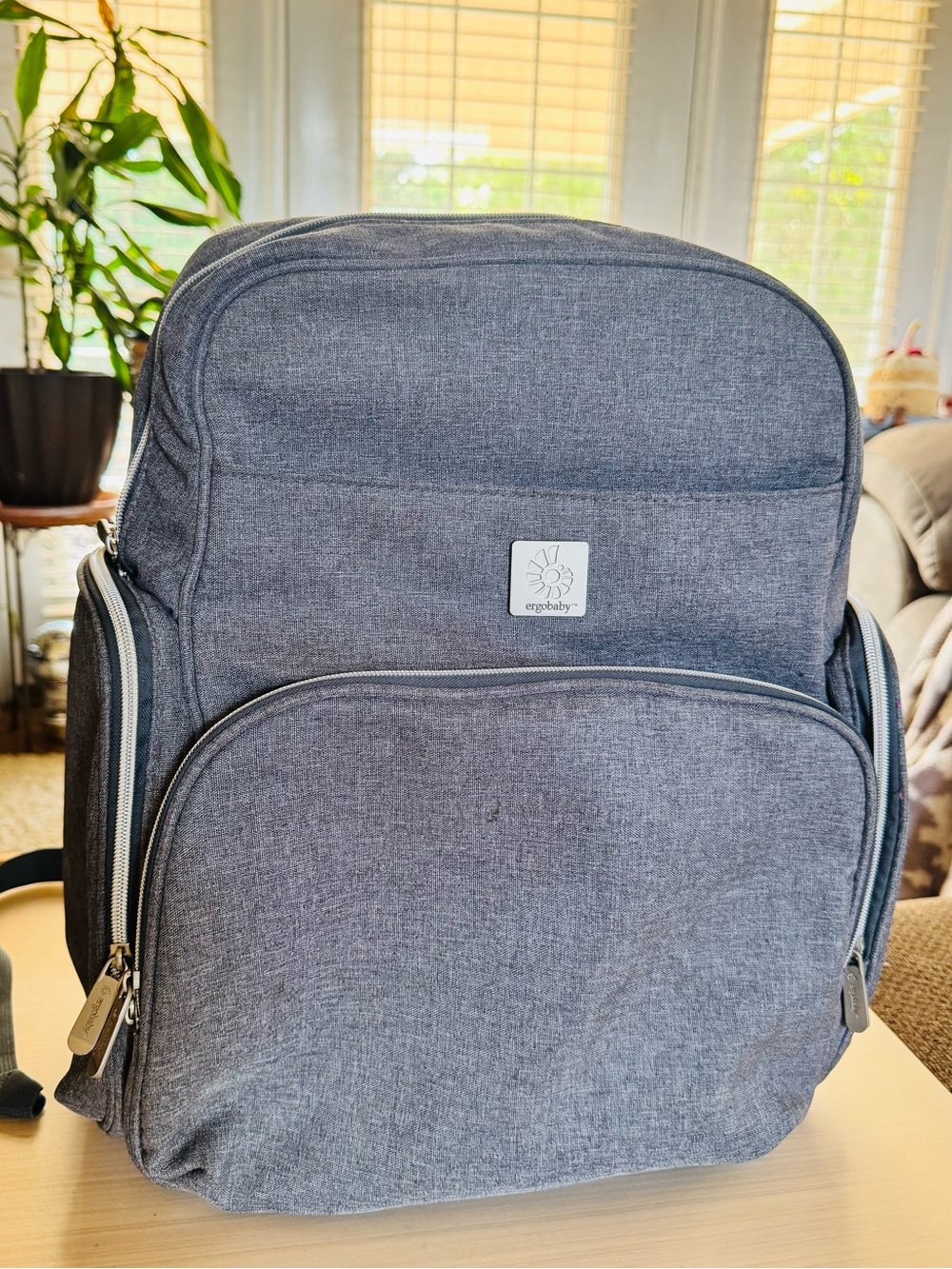 Ergobaby Grey backpack diaper bag